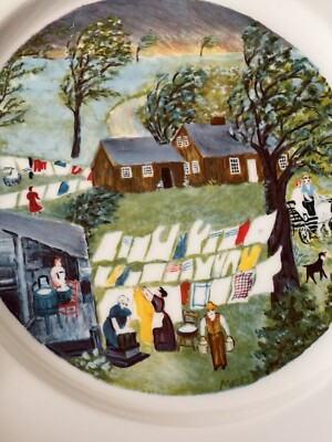New Set 4 Old Stock Grandma Moses International Limited Edition Plates Heavy 8lb