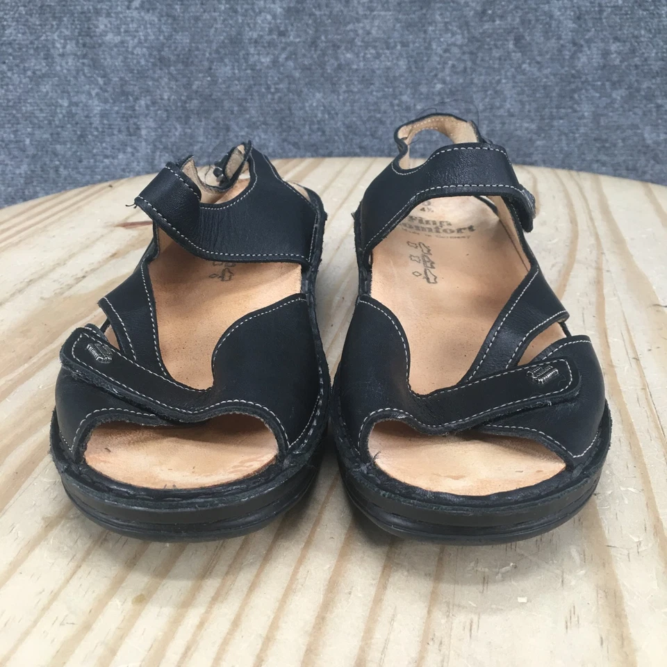 Finn Comfort Sandals Womens US 7 UK 4.5 Slingback Strappy Black Leather Buckle - Image 4 of 4