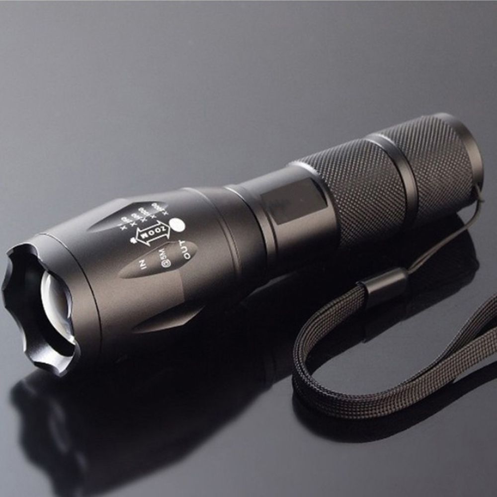 LED Zoom Flashlights - 3800lm Waterproof Torch 5 Modes Black