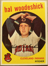 1959 Topps #106  HAL WOODESHICK  Cleveland Indians  MLB Baseball Card Ex+