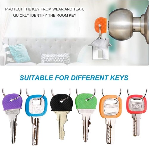 80 pcs Key Cap Ring Combination Cover Tags Identifier Coding System Flat House - Picture 6 of 8
