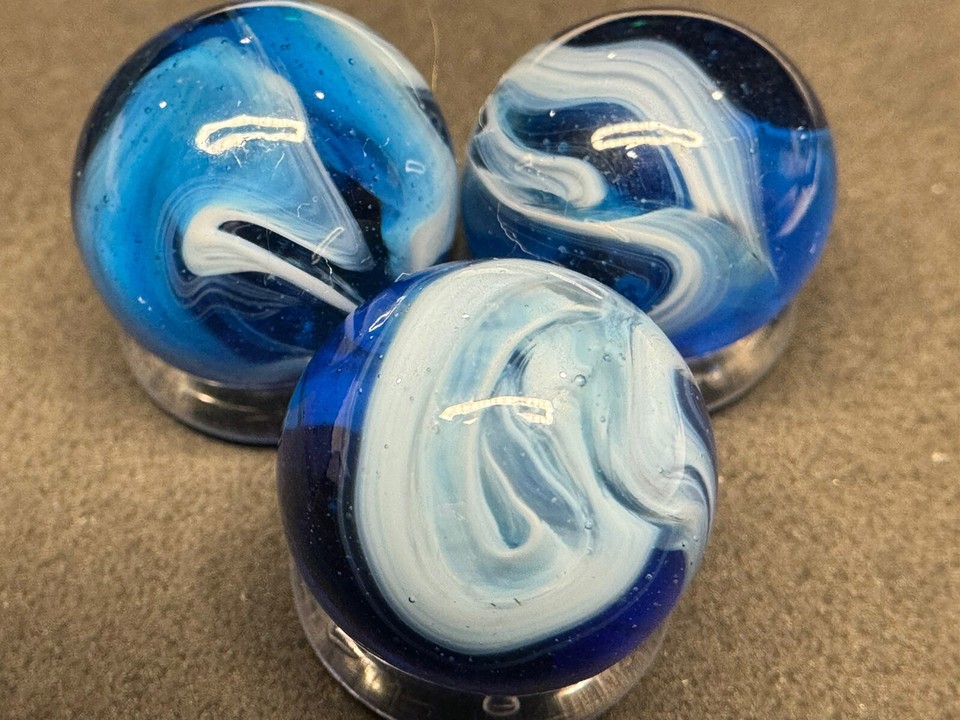 Rare Florescent Vintage Davis Marble Works Cobalt Blue Slag Marble eBay