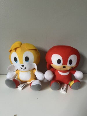 New 6  Set Of 2 Red Knuckles And Tails Plush From Sonic Toy Factory Blind Box