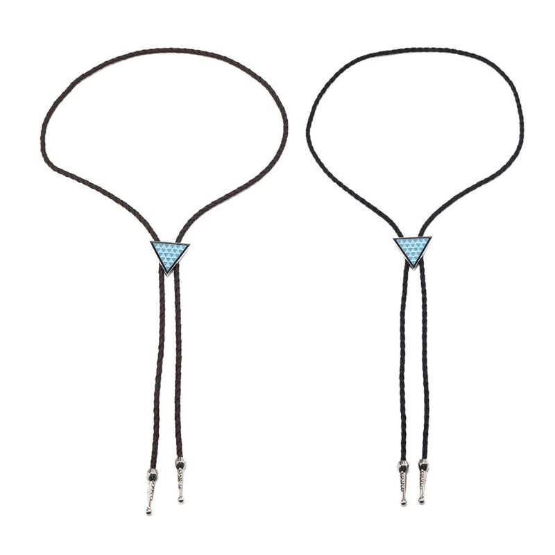 Women Cool Chokers Bolo Tie Triangular Pendants Collar Necklace Clavicle Chain