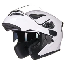 ILM Refurbished White Full Face Modular Motorcycle Helmet Winter Dual Visor DOT