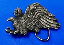 Patriotic American Bald Eagle Cutout 1980 Bergamot Brass Works Belt Buckle