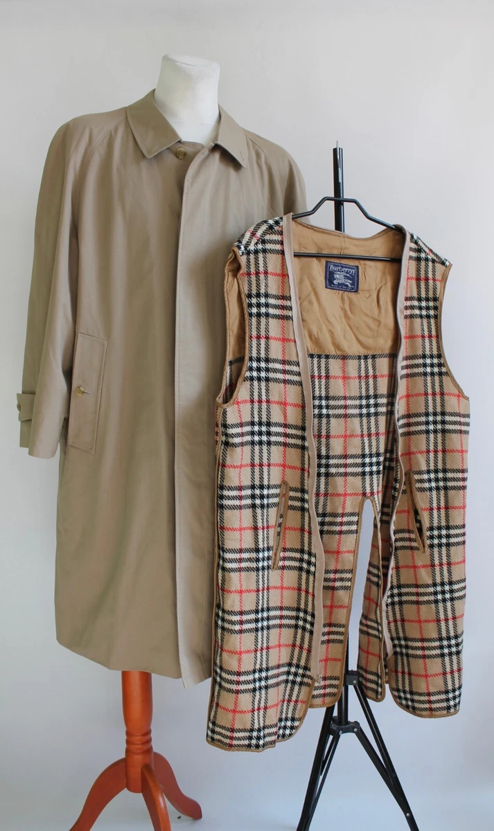 90's Burberrys burberry Camden Car Coat trench with wool checkered linin