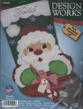 NIP  FELT/SEQUIN/BEAD STOCKING KIT "SANTA'S PRESENT" 18" LONG CUTE  