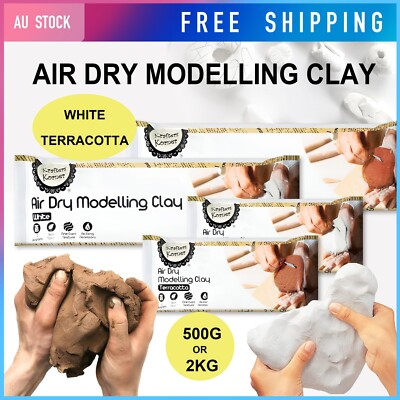 500g/2kg Air Dry Modelling Clay White / Terracotta Non Toxic Craft Art ...
