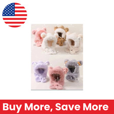 Bear Series Winter Hat Scarf Two-Piece Set R10113 - Pink, White, Brown, Beige,