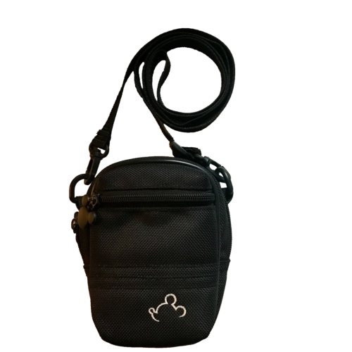 Disney Mickey Mouse Camera Bag Case Adjustable Strap Black Carryall Pocket Logo - 第 1/6 張圖片