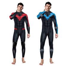 2 Style Nightwing Jumpsuit Robin Bodysuit Cosplay Costume Adult Kids Halloween