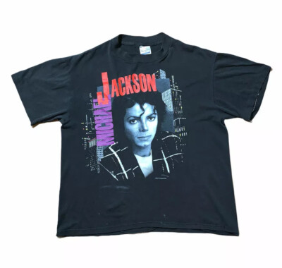Vtg 80s Michael Jackson 1988 BAD Tour Concert T-Shirt Dual Sided