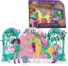 Unicorn Academy Ava Doll & Color-Change Leaf Stall Playset with 15 Accessories