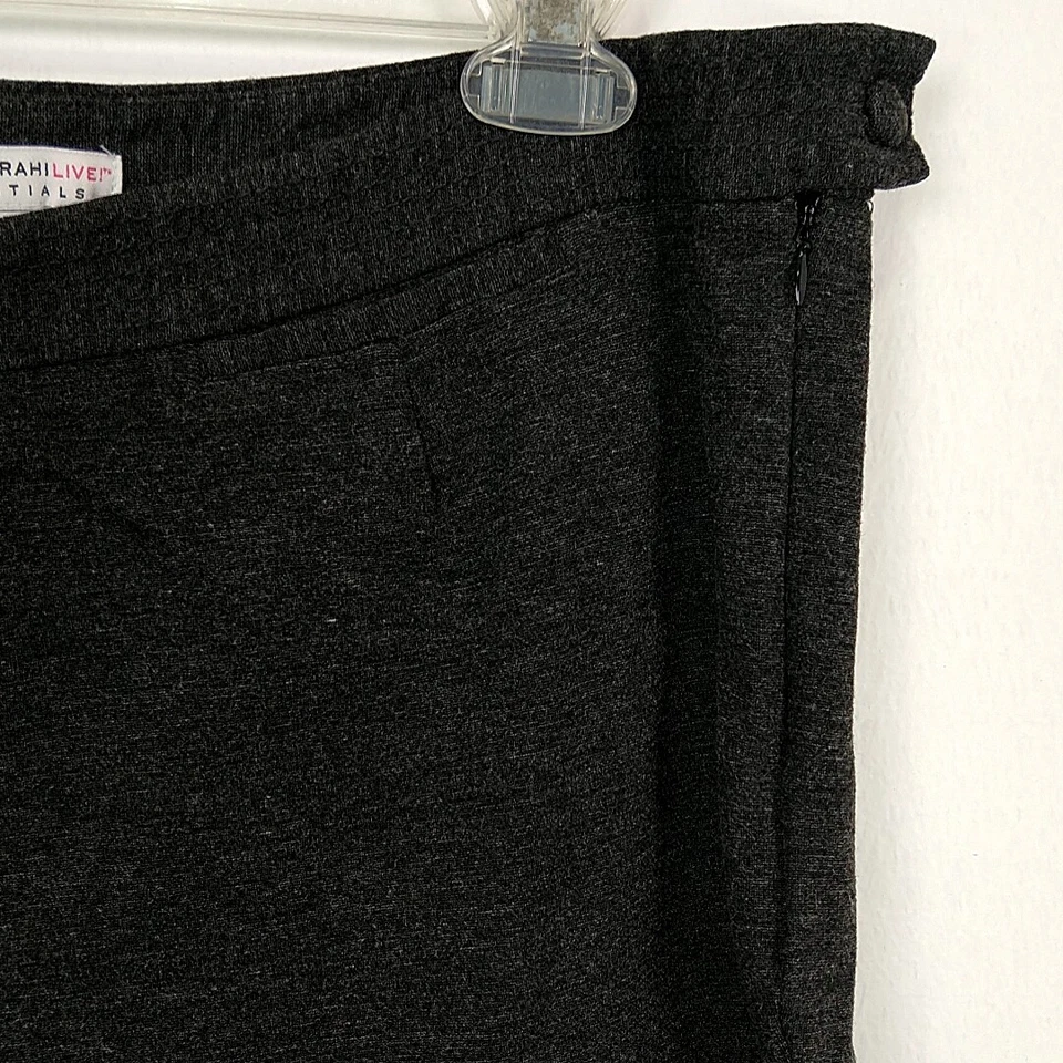 Pantalones Isaac Mizrahi Live para mujer talla 16 gris Ponte tejido cremallera lateral pierna ajustada Foto 4 de 4