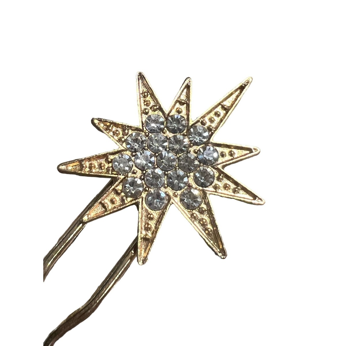 Golden starburst crystal  Hair pin in gold tone NEW Starburst Bobby Pins - Etsy main image 2