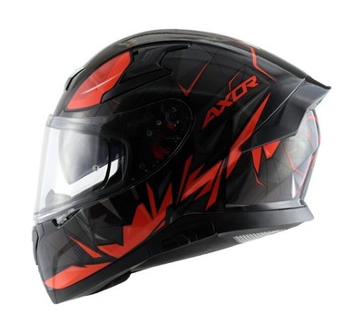 Helmet full face motorcycle Axor Apex Hunter Black Red ECE 22.05 DOT FMVSS 218