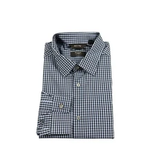 Paul Smith London Blue Navy Cotton Checked Current L/S Button Front Size 16.5/42