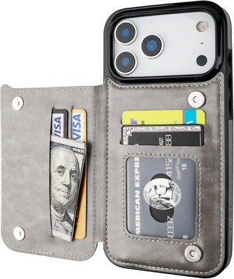 ONETOP Compatible with iPhone 17 Pro Max Wallet Case with Card Holder, PU Leathe