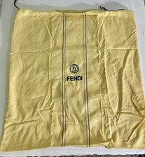 Fendi Vintage Drawstring Dust Cover Bag   Authentic - Large 18  x19  Light Yellow