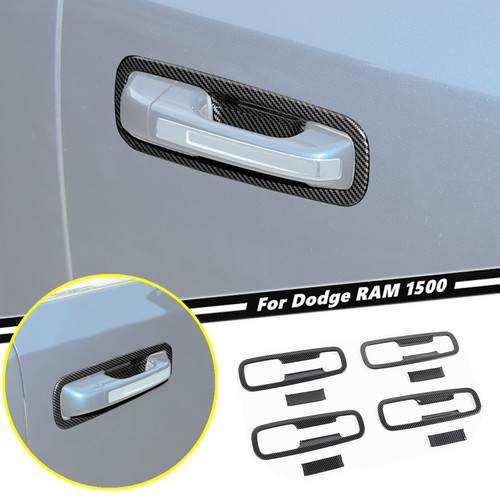 For 2019 - 2025 Dodge Ram 1500 Carbon Fiber Exterior Door Handle Bowl Cover Trim