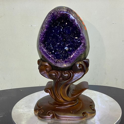 #ad 6.94LB Large Natural amethyst Dinosaur egg Quartz Crystal specimen healing $1080.00