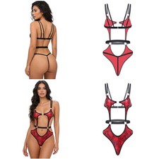 Women Rompers Rave Leotards Cosplay Jumpsuits Front Bodysuit Holiday Clubwear