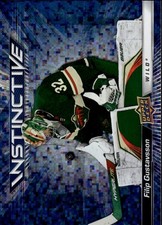 2023-24 Upper Deck #IN-6 Filip Gustavsson Sparkle Instinctive Minnesota Wild.