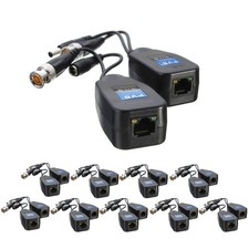 10 Pairs Passive CCTV Balun BNC to RJ45 for CVI TVI AHD CVBS CAT5e Cable Use