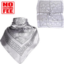 35X35 Inch Jacquard Silk Scarf for Women Men, Large Square Head Scarf, Hair Sc