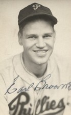 Earl Browne autographed vintage Philadelphia Phillies Rowe postcard