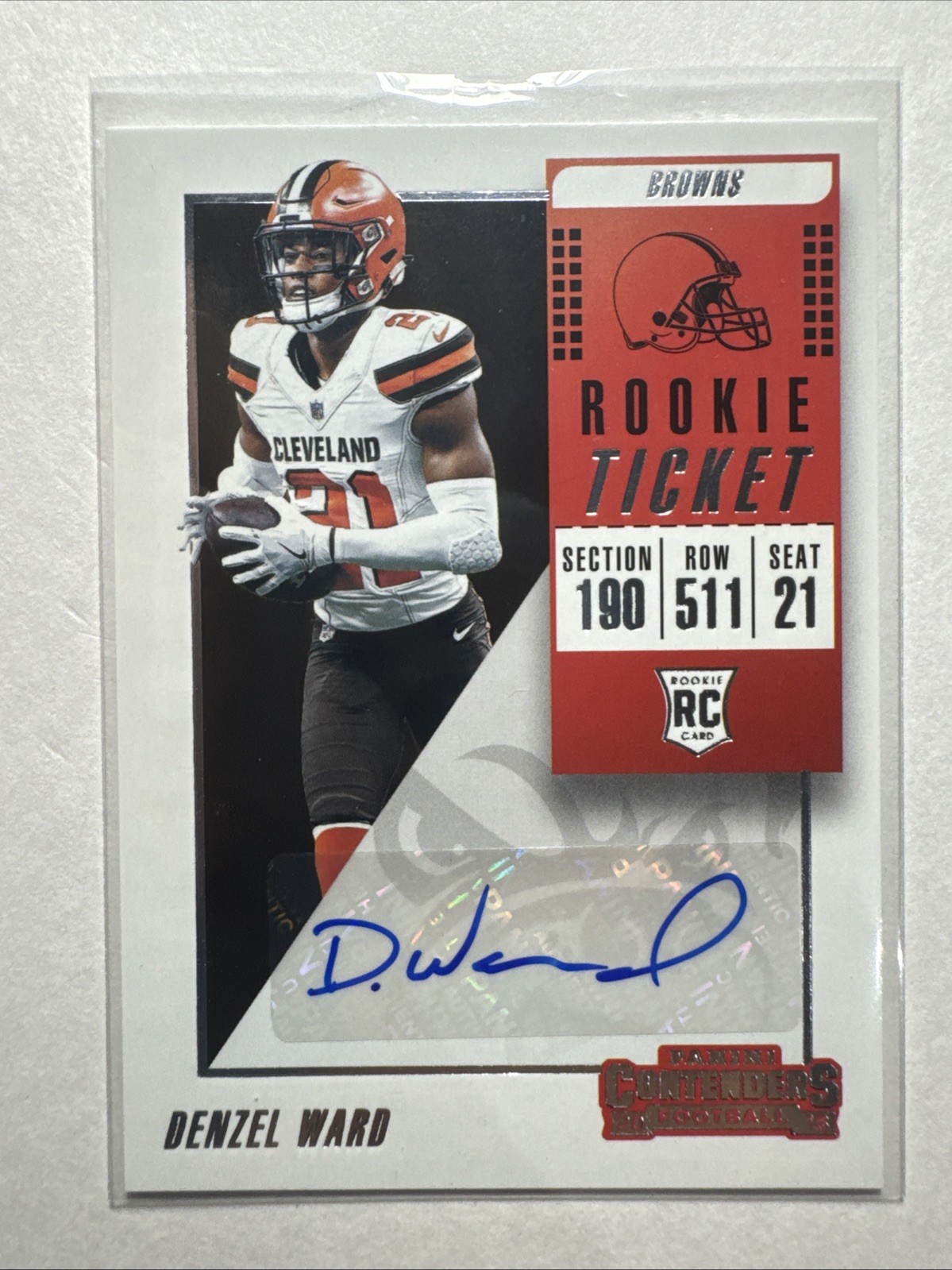 2018 Panini Contenders - Rookie Ticket Autograph Denzel Ward #145 (AU, RC)