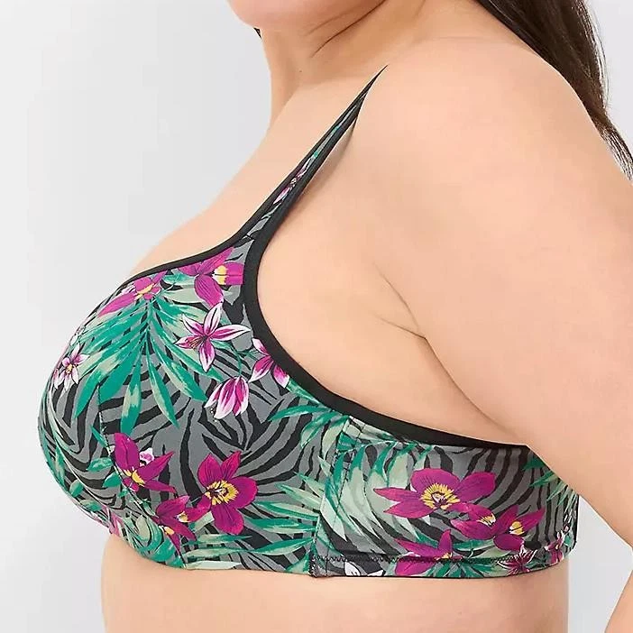 Sujetador Balconette Lane Bryant Cacique Suave Ligeramente Forrado 50C *Zebra Paradise* Nuevo con Etiquetas Foto 2 de 3