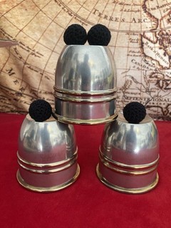 💥Vintage “House Of Magic” Pewter Cups & Balls Gold Accents 🇺🇸
