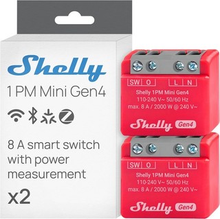 Shelly WLAN Gen4 Smart Relais Bluetooth Schalter Strommessung [2ER]