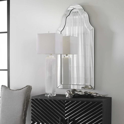 Uttermost 11912 B Beveled glass Hovan Arched Frameless Mirror - Picture 1 of 4