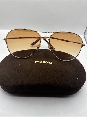 Tom Ford TF0823 30F Clark Sunglasses Shiny Deep Gold/Brown Gradient Pilot 59mm