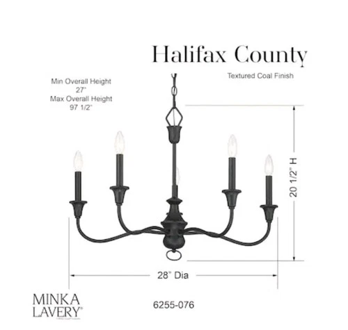 Minka Lavery Halifax County 5 Light 28" Wide Taper Candle Style Chandelier - Picture 4 of 7