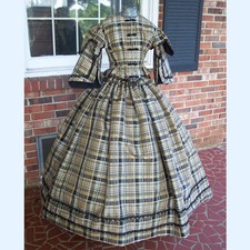 Medieval Victorian Civil War Southern Highland Scottish Plaid Ball Gown Costume