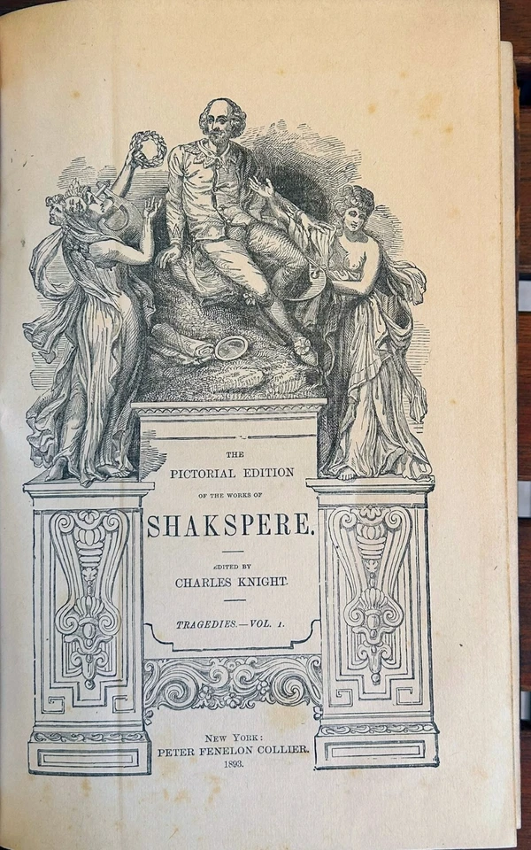 1893 Works of Shakspere Pictorial Edition 8 Vol. Charles Knight Leather Foto 4 de 4