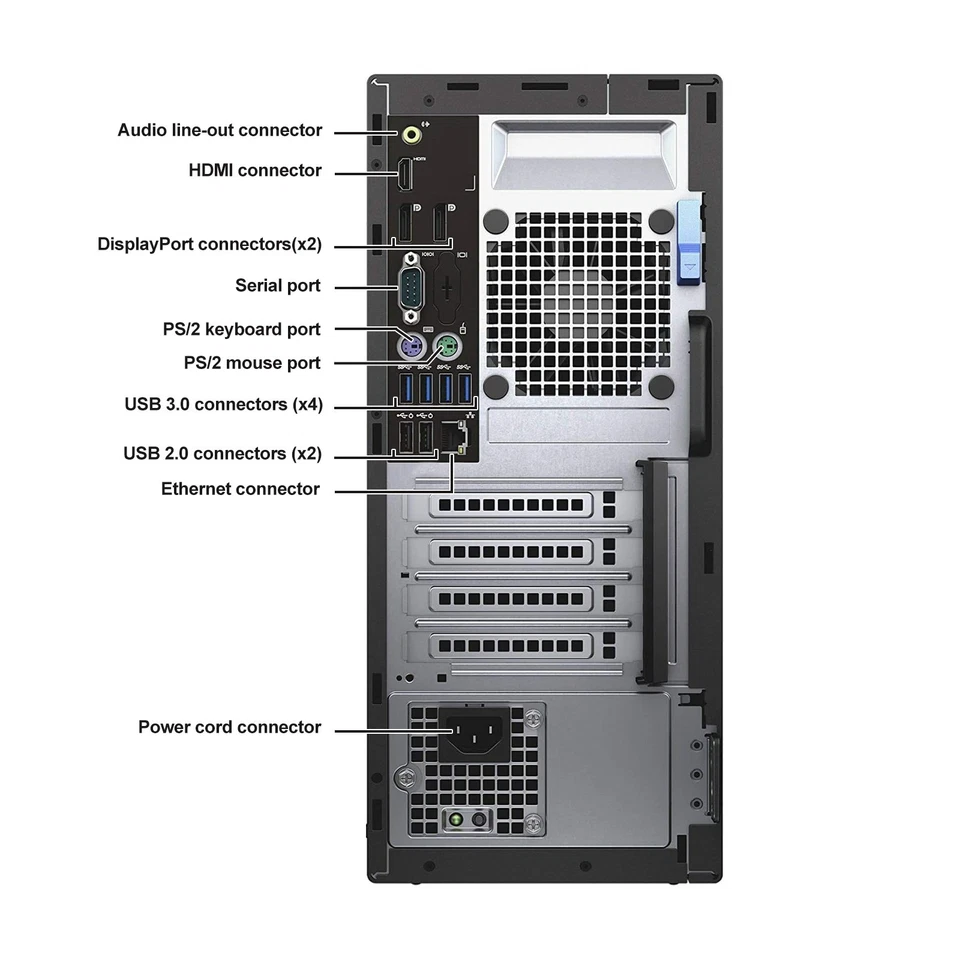 Computadora de escritorio Dell MT PC i7 RAM DDR4 64 GB NVMe SSD 1 TB Windows 11 WIFI Foto 4 de 4