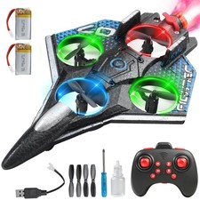 Mini RC Fighter Jet Drone LED Lights Easy Control Toy for Kids