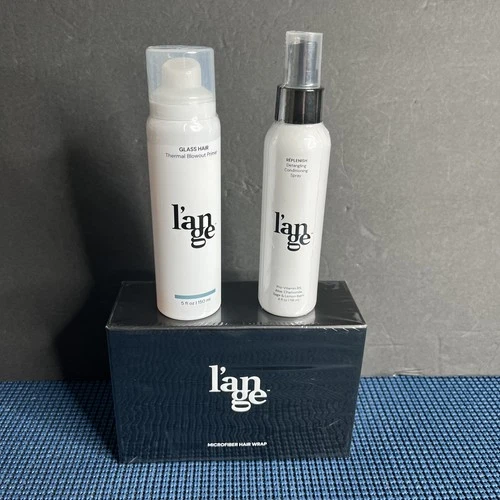 L’ange Bundle Of 3 Glass Hair Detangle Conditioning Spray & Microfiber Hair Wrap