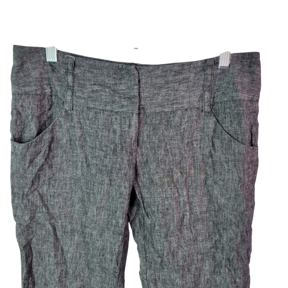 A. Byer Womens Size 9 Gray Solid Linen Dress Pants - Image 3 of 4