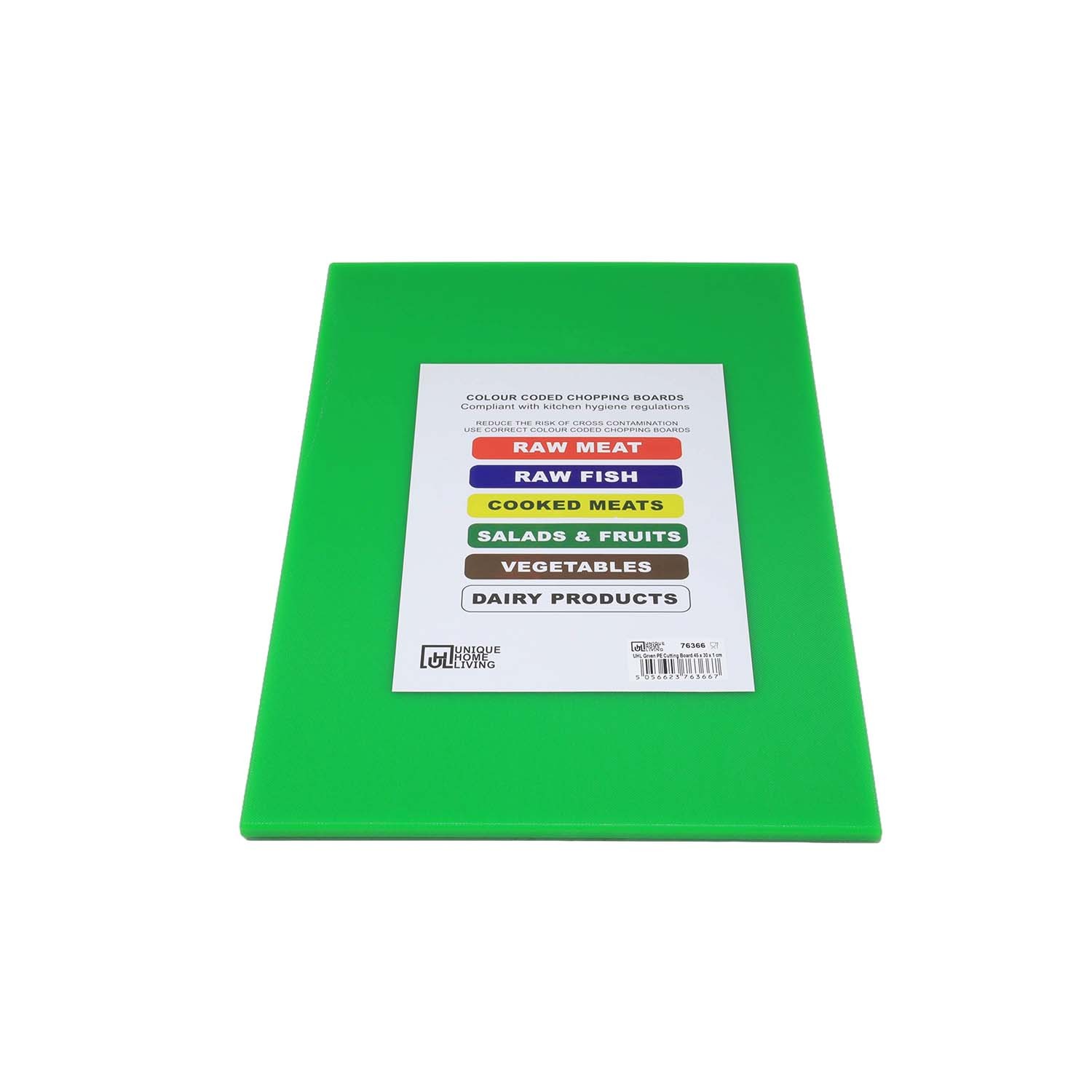 Green Chopping Board PE Plastic Professional Cutting Board for Salads & Fruits