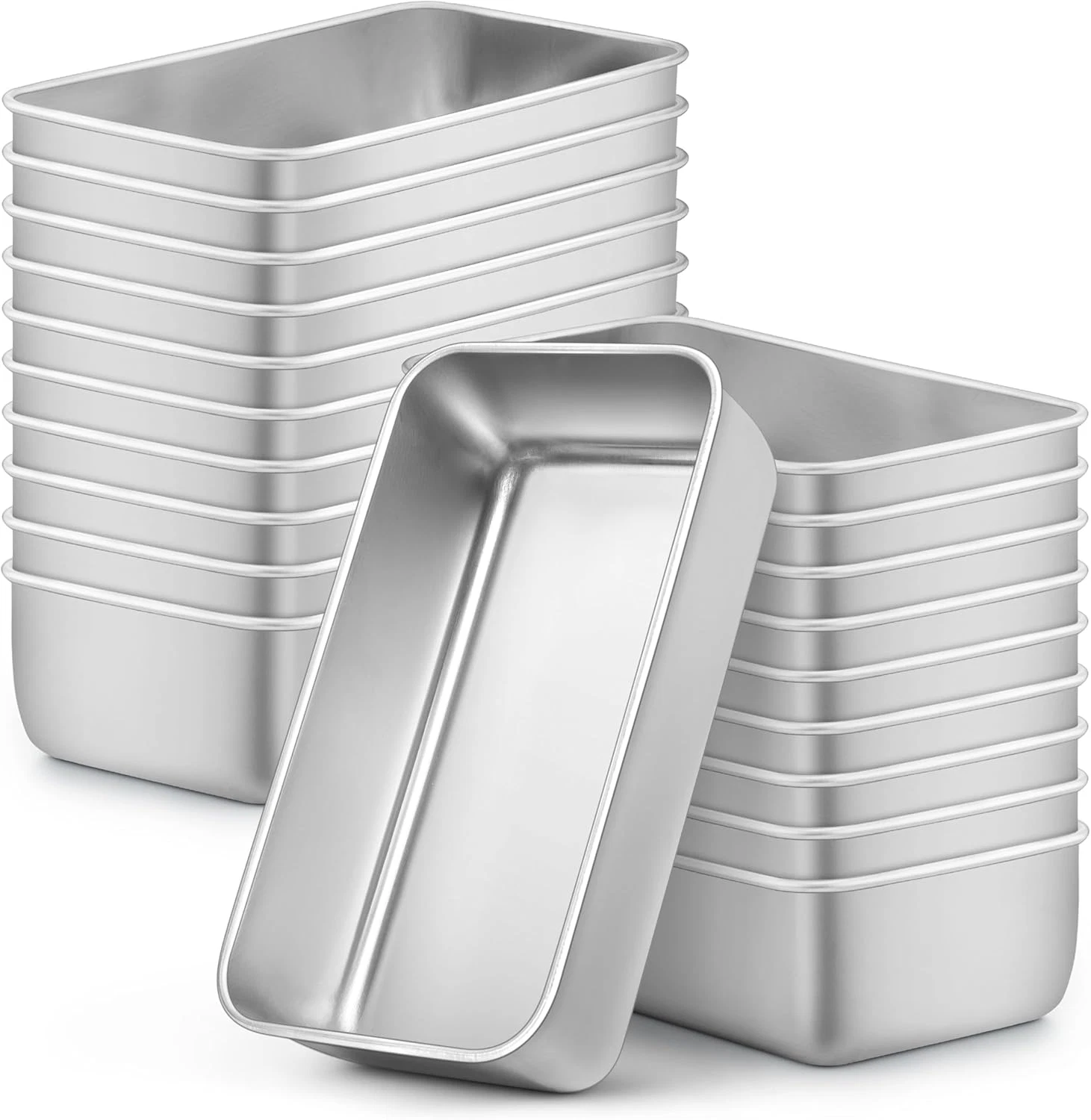 20 Pack Stainless Steel 9x5 Inch Loaf Pans for Bread & Meatloaf Baking
Opens in a new window or tab