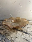 VINTAGE Jeanette MARIGOLD IRIDESCENT CARNIVAL GLASS BOWL - Iris & Herringbone