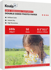 Koala Thick Grid Embossed Textured Double-Sided Photo Paper 8.5X11 Inches 69LB H