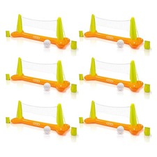 Intex Inflatable Floating Swimming Pool Toy Volleyball Game, Multicolor 6 Pack