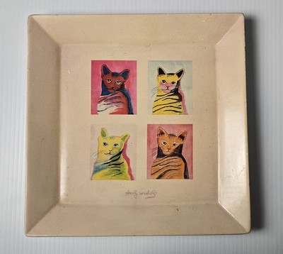 Andy Warhol Rosenthal Cats Porcelain Plate Tray Pop Art 10.75'' Studio Line